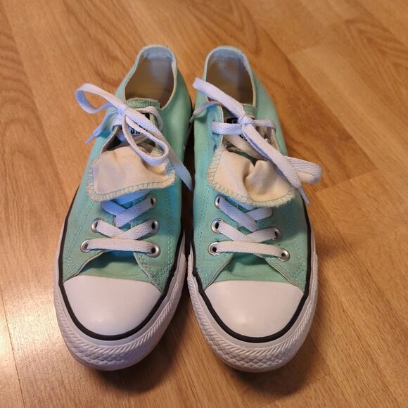 Converse All Star Double Tongue Womens 8 Mint Green Low Top - Picture 2 of 7